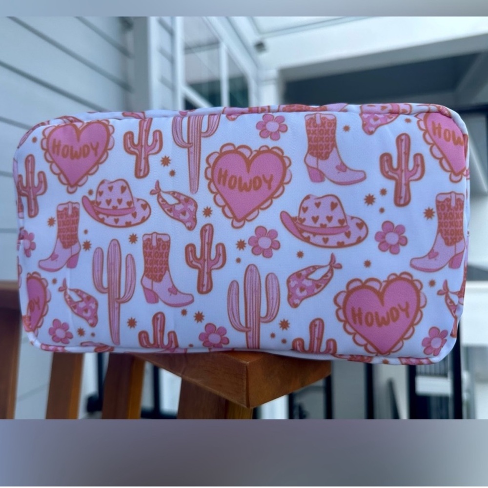 Pink Cowgirl Theme Cosmetic Pouch